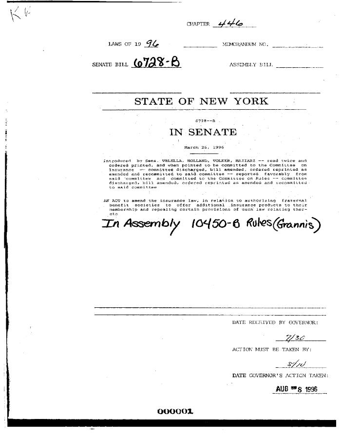 NYS Bill and Veto Jackets: 1996, Chapter 446