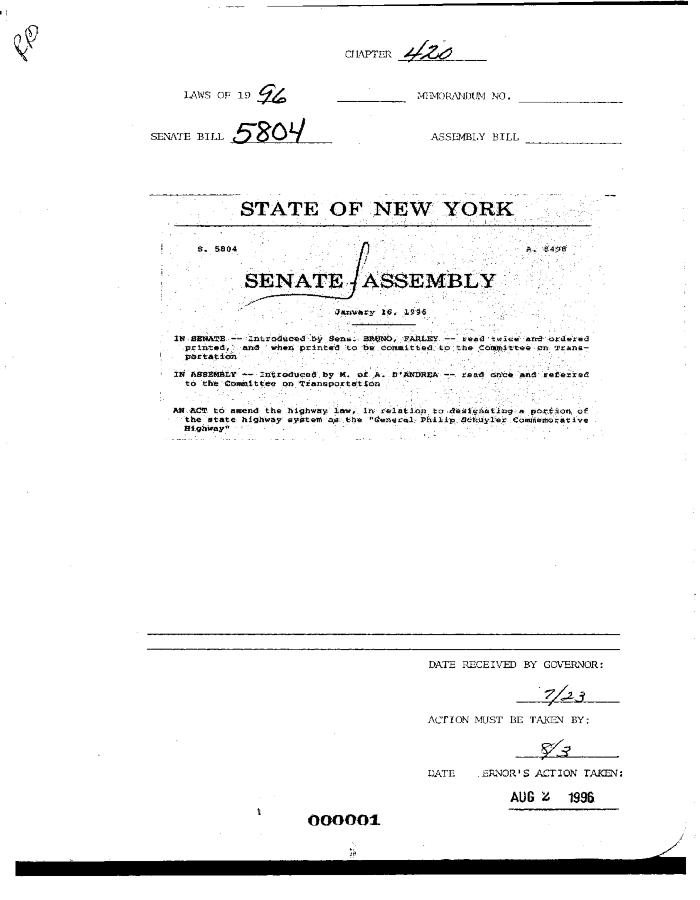NYS Bill and Veto Jackets: 1996, Chapter 420