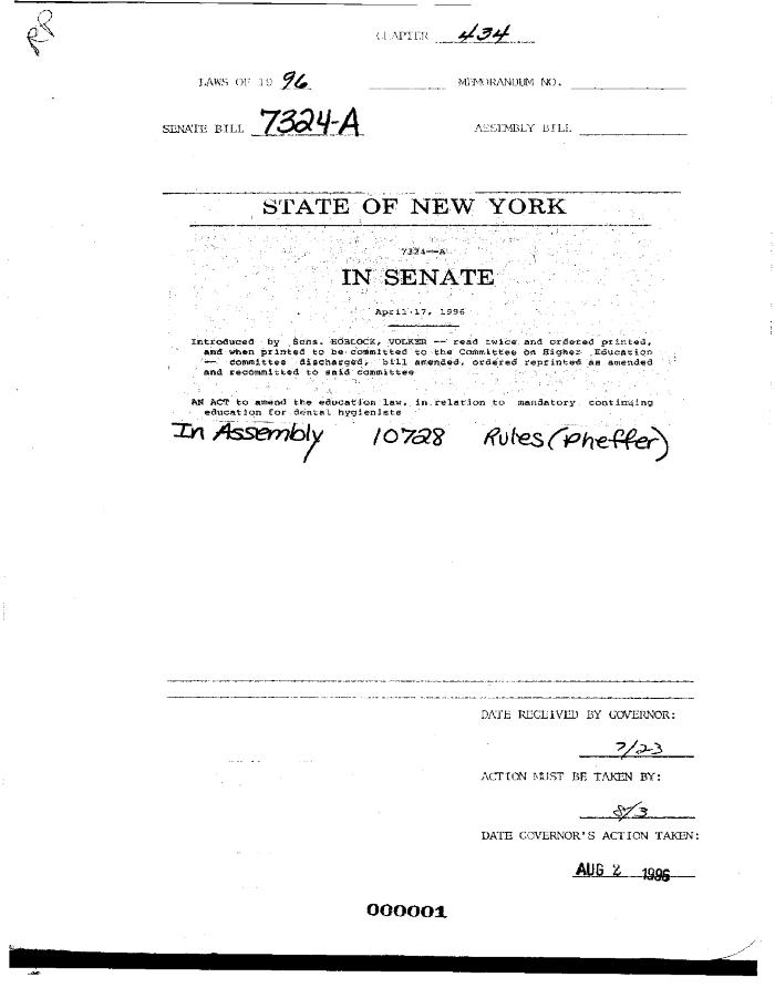 NYS Bill and Veto Jackets: 1996, Chapter 434