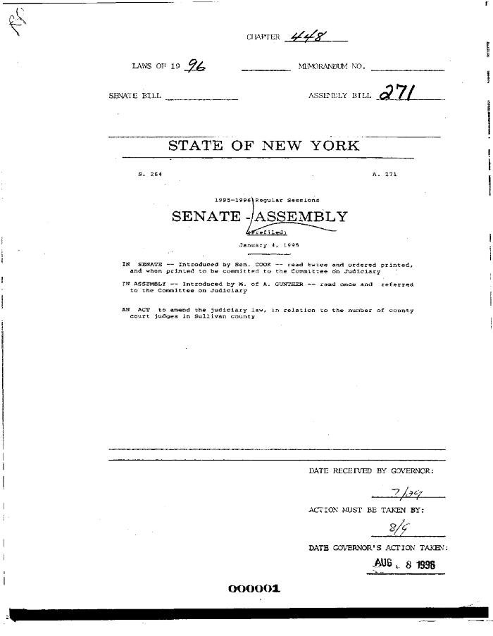 NYS Bill and Veto Jackets: 1996, Chapter 448