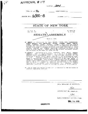 NYS Bill and Veto Jackets: 1996, Chapter 384