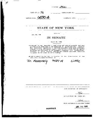 NYS Bill and Veto Jackets: 1996, Chapter 392