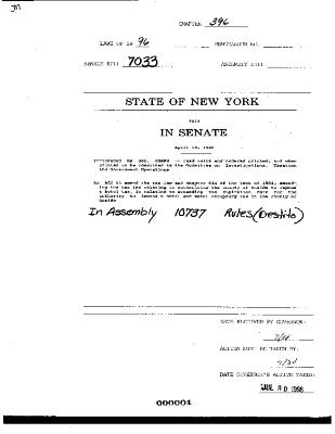NYS Bill and Veto Jackets: 1996, Chapter 396