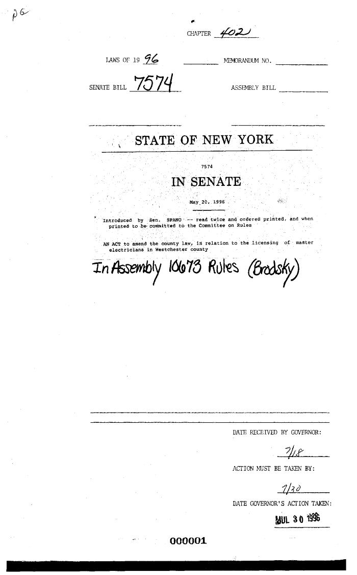 NYS Bill and Veto Jackets: 1996, Chapter 402