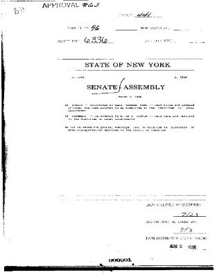 NYS Bill and Veto Jackets: 1996, Chapter 441
