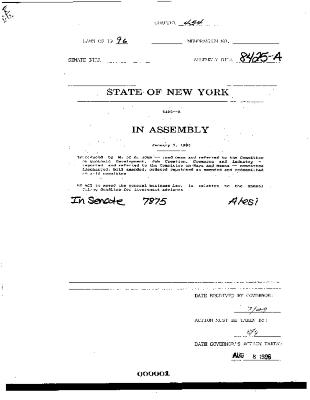 NYS Bill and Veto Jackets: 1996, Chapter 454