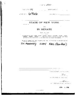 NYS Bill and Veto Jackets: 1996, Chapter 541