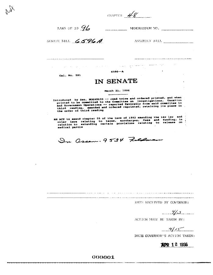 NYS Bill and Veto Jackets: 1996, Chapter 48