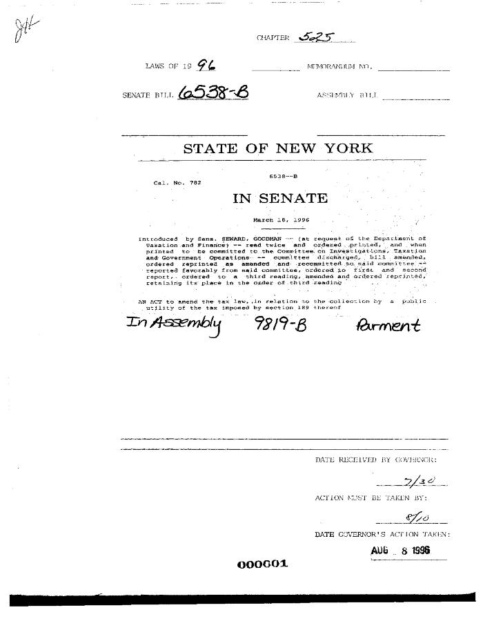 NYS Bill and Veto Jackets: 1996, Chapter 525