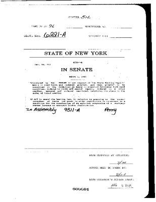 NYS Bill and Veto Jackets: 1996, Chapter 516