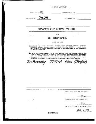 NYS Bill and Veto Jackets: 1996, Chapter 545