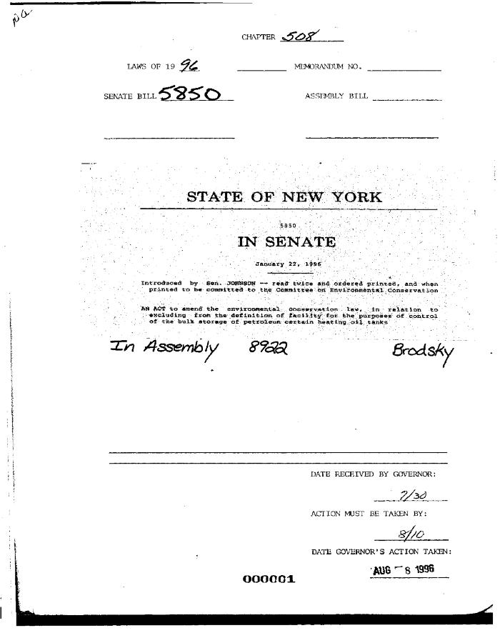 NYS Bill and Veto Jackets: 1996, Chapter 508