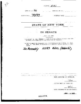 NYS Bill and Veto Jackets: 1996, Chapter 551