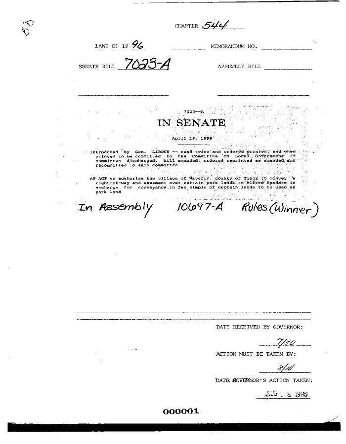 NYS Bill and Veto Jackets: 1996, Chapter 544