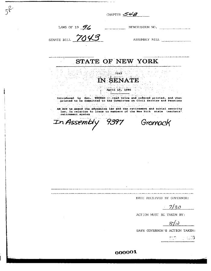 NYS Bill and Veto Jackets: 1996, Chapter 548