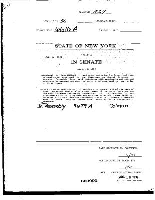 NYS Bill and Veto Jackets: 1996, Chapter 527
