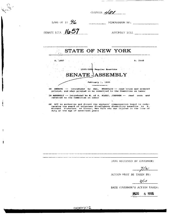 NYS Bill and Veto Jackets: 1996, Chapter 481
