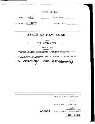 NYS Bill and Veto Jackets: 1996, Chapter 520