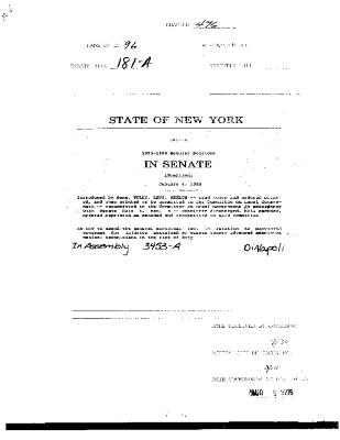 NYS Bill and Veto Jackets: 1996, Chapter 476