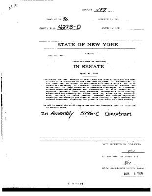 NYS Bill and Veto Jackets: 1996, Chapter 497