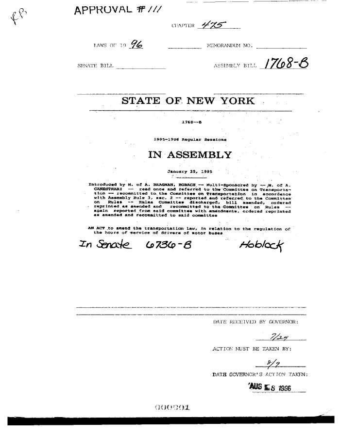 NYS Bill and Veto Jackets: 1996, Chapter 475