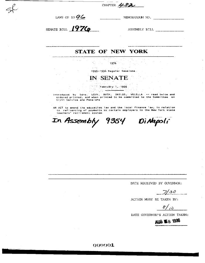 NYS Bill and Veto Jackets: 1996, Chapter 482