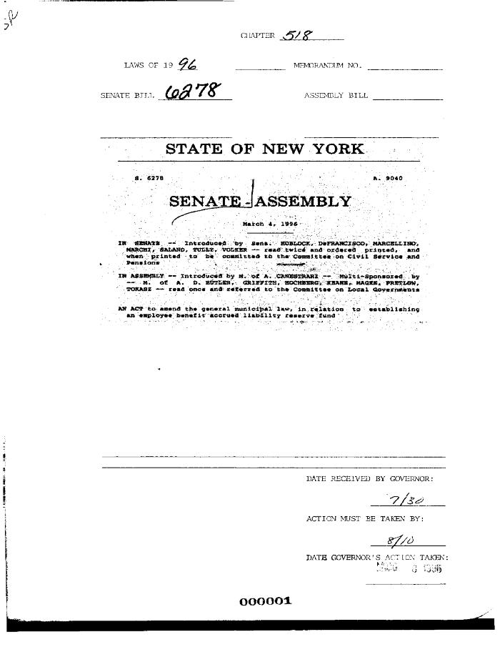 NYS Bill and Veto Jackets: 1996, Chapter 518