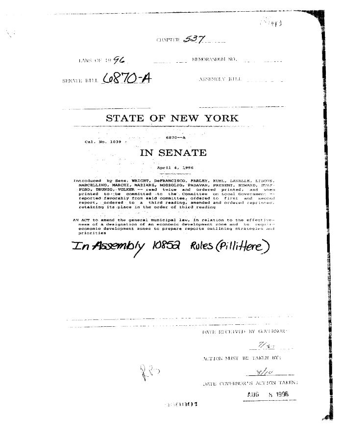 NYS Bill and Veto Jackets: 1996, Chapter 537