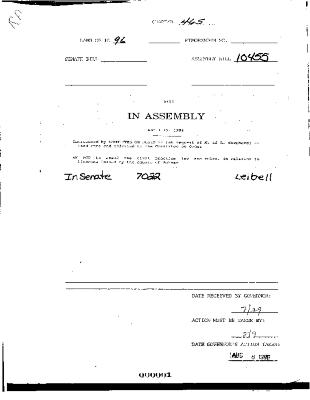 NYS Bill and Veto Jackets: 1996, Chapter 465