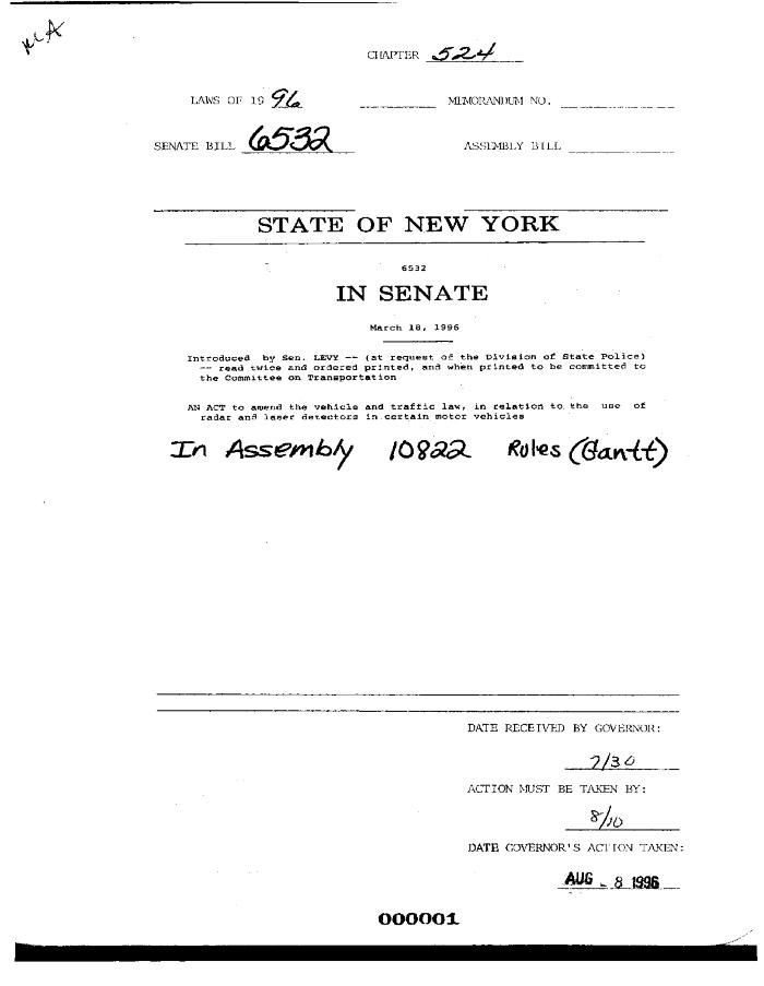 NYS Bill and Veto Jackets: 1996, Chapter 524