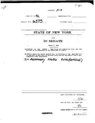 NYS Bill and Veto Jackets: 1996, Chapter 519