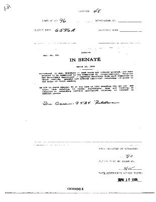 NYS Bill and Veto Jackets: 1996, Chapter 48
