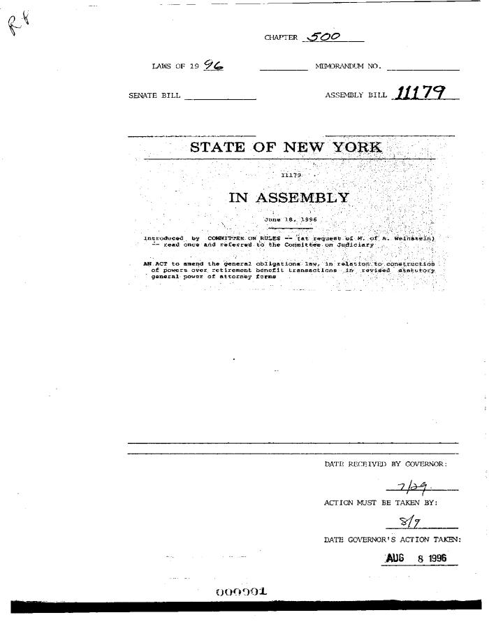 NYS Bill and Veto Jackets: 1996, Chapter 500