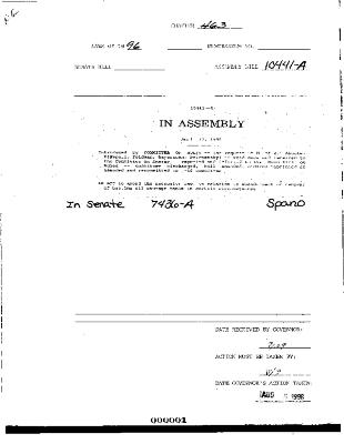 NYS Bill and Veto Jackets: 1996, Chapter 463