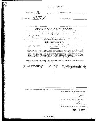 NYS Bill and Veto Jackets: 1996, Chapter 499