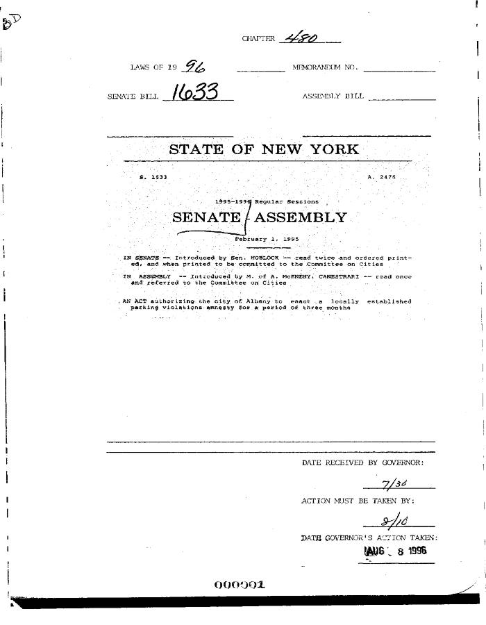 NYS Bill and Veto Jackets: 1996, Chapter 480