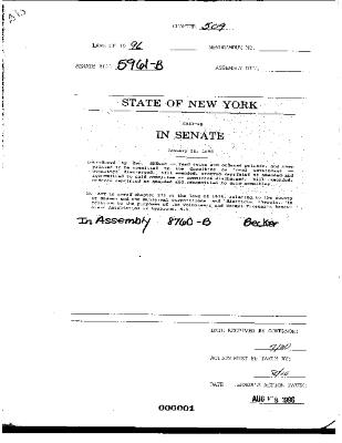 NYS Bill and Veto Jackets: 1996, Chapter 509