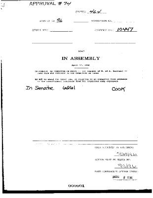 NYS Bill and Veto Jackets: 1996, Chapter 464