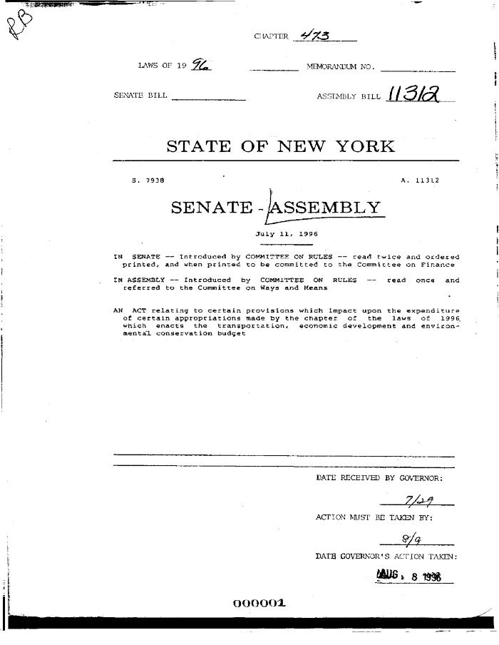 NYS Bill and Veto Jackets: 1996, Chapter 473