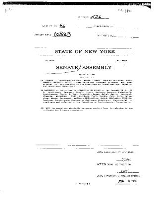 NYS Bill and Veto Jackets: 1996, Chapter 536