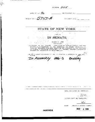 NYS Bill and Veto Jackets: 1996, Chapter 505