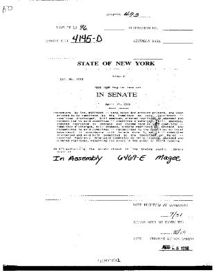 NYS Bill and Veto Jackets: 1996, Chapter 493