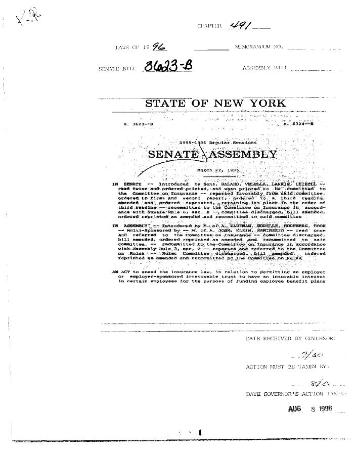 NYS Bill and Veto Jackets: 1996, Chapter 491