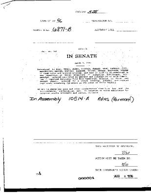 NYS Bill and Veto Jackets: 1996, Chapter 538