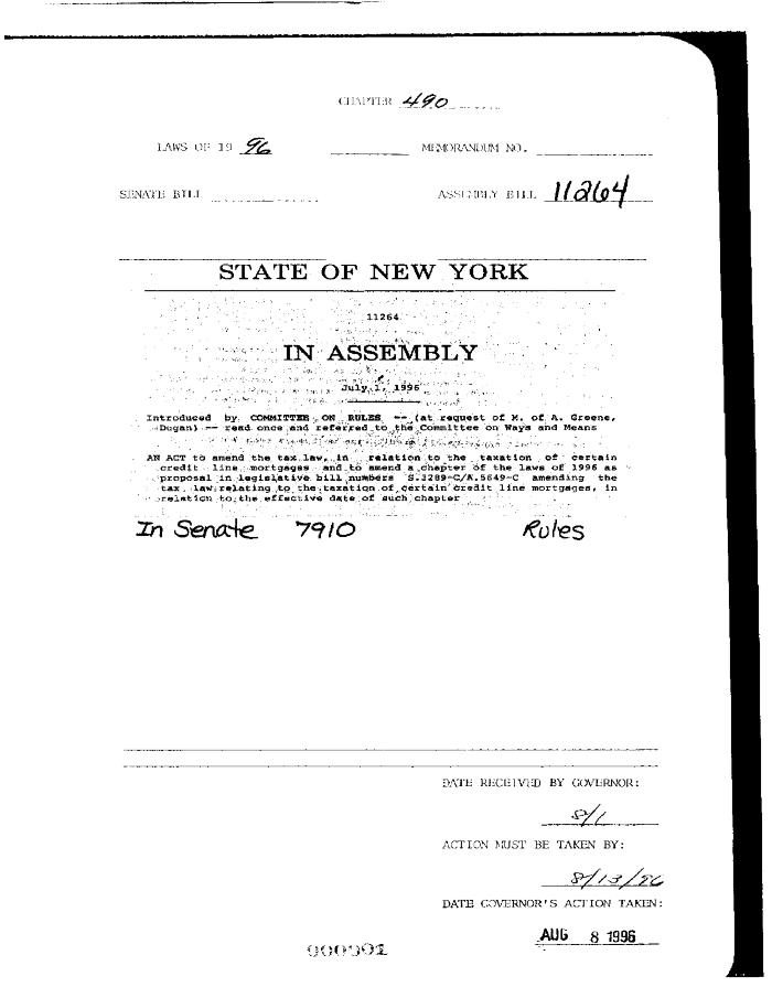 NYS Bill and Veto Jackets: 1996, Chapter 490