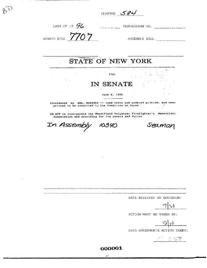 NYS Bill and Veto Jackets: 1996, Chapter 584