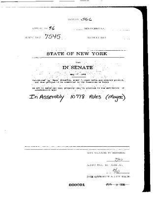 NYS Bill and Veto Jackets: 1996, Chapter 566