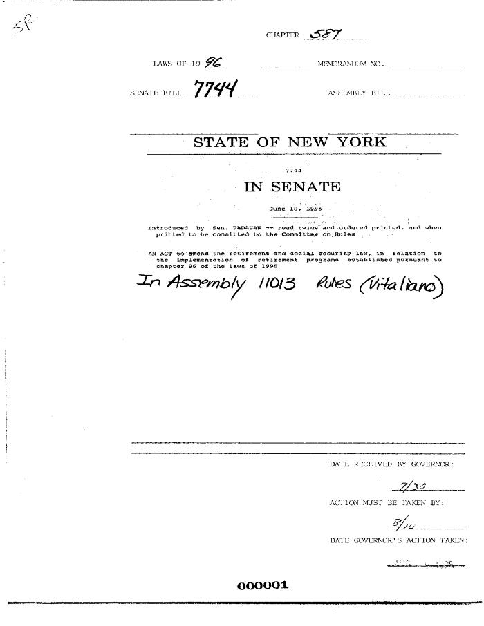NYS Bill and Veto Jackets: 1996, Chapter 587