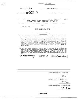 NYS Bill and Veto Jackets: 1996, Chapter 612