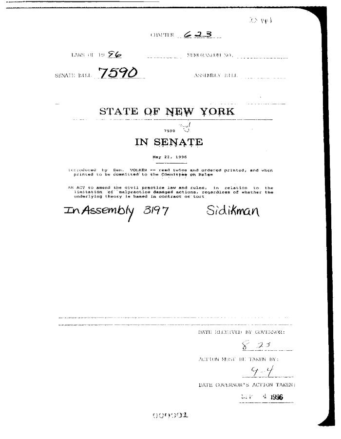 NYS Bill and Veto Jackets: 1996, Chapter 623